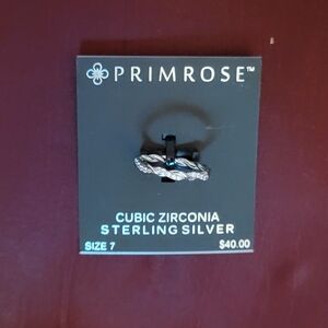 Sterling Silver And Cubic Zirconia Twisted Band Ring